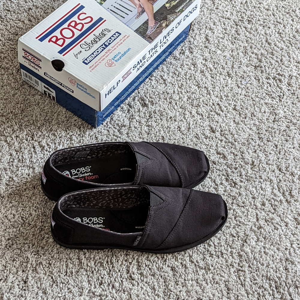 BOBS slip on shoes in black, size 10 M